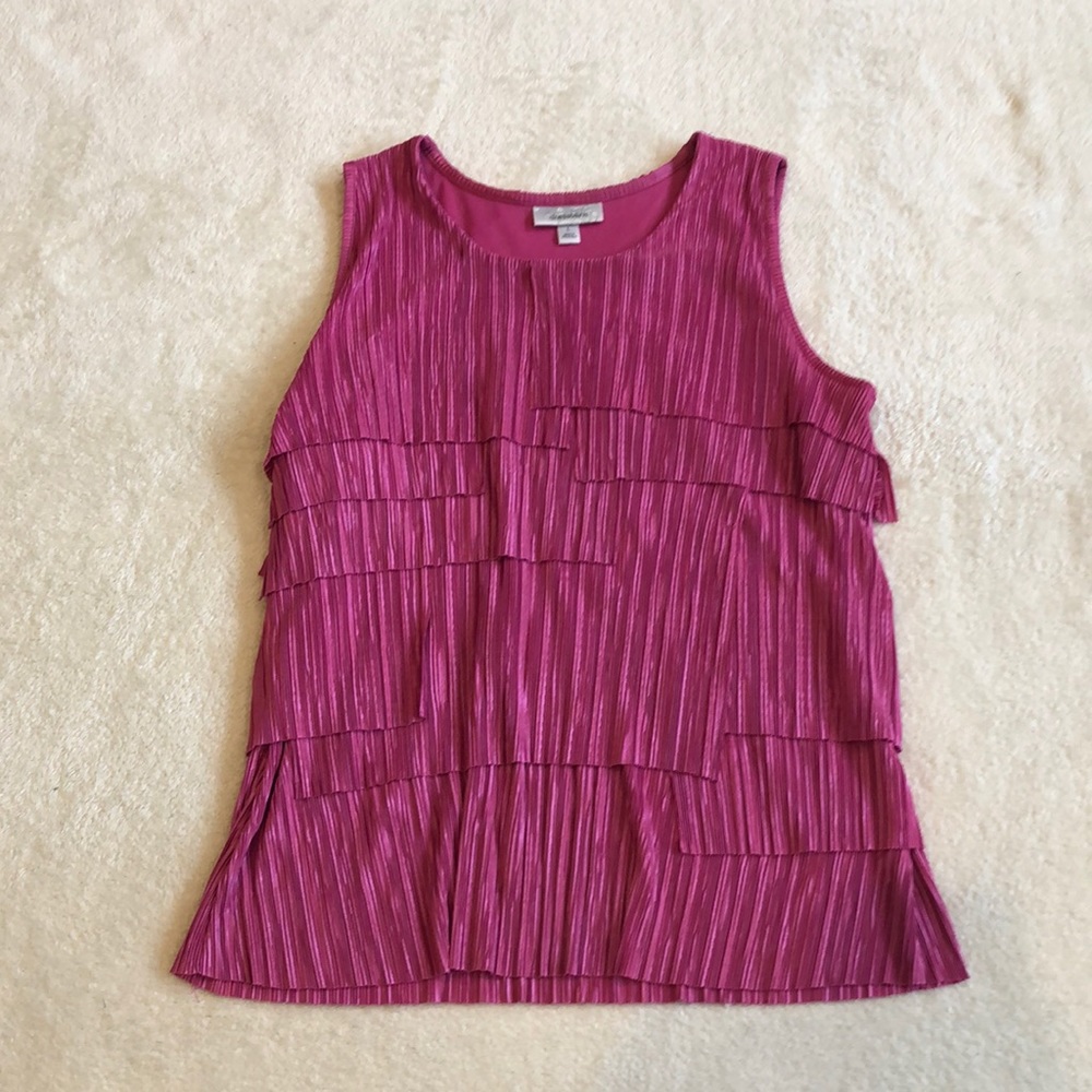 Women’s Dress Barn Ruffled Rose Sleeveless Shirt